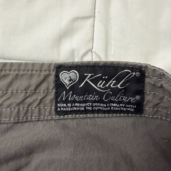 Kuhl Vintage Patina Dye Shorts Womens 10 Gray Cargo Hiking 12” Inseam Outdoors - Picture 3 of 10